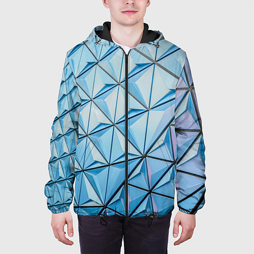 Мужская куртка Абстрактная киберпанк броня - Голубой / 3D-Черный – фото 3