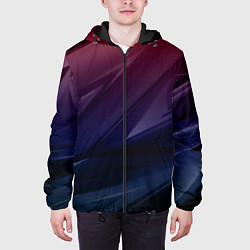 Куртка с капюшоном мужская Geometry violet dark, цвет: 3D-черный — фото 2