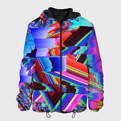 Куртка с капюшоном мужская Авангардный модный глитч, цвет: 3D-черный