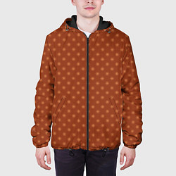 Куртка с капюшоном мужская Коричневые звездочки, цвет: 3D-черный — фото 2