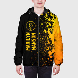 Куртка с капюшоном мужская Marilyn Manson - gold gradient, цвет: 3D-черный — фото 2