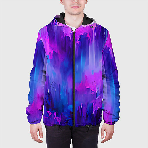 Мужская куртка Purple splashes / 3D-Черный – фото 3