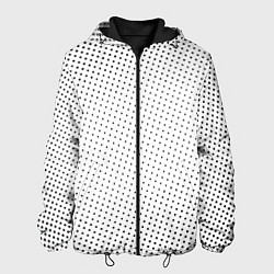Куртка с капюшоном мужская Газетные точки - текстура, цвет: 3D-черный
