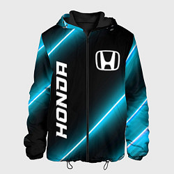 Куртка с капюшоном мужская Honda неоновые лампы, цвет: 3D-черный
