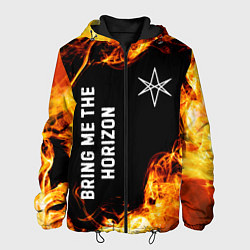 Куртка с капюшоном мужская Bring Me the Horizon и пылающий огонь, цвет: 3D-черный