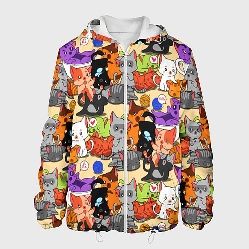 Мужская куртка Котики-такие котики / 3D-Белый – фото 1