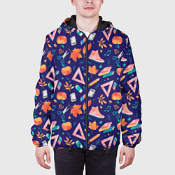 Куртка с капюшоном мужская Школьные атрибуты, цвет: 3D-черный — фото 2