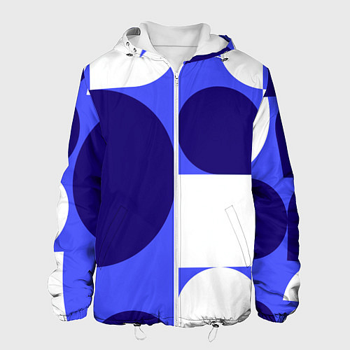 Мужская куртка Абстрактный набор геометрических фигур - Синий фон / 3D-Белый – фото 1