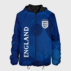 Куртка с капюшоном мужская Сборная Англии Синяя Абстракция, цвет: 3D-черный