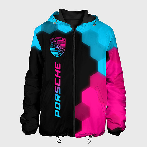 Мужская куртка Porsche - neon gradient: по-вертикали / 3D-Черный – фото 1