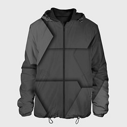 Куртка с капюшоном мужская Черные геометрические фигуры в трехмерном простран, цвет: 3D-черный