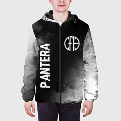 Куртка с капюшоном мужская Pantera glitch на темном фоне: символ и надпись ве, цвет: 3D-черный — фото 2