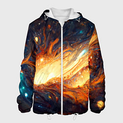 Куртка с капюшоном мужская Центр вселенной - Абстракция, цвет: 3D-белый