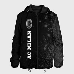 Куртка с капюшоном мужская AC Milan sport на темном фоне: по-вертикали, цвет: 3D-черный