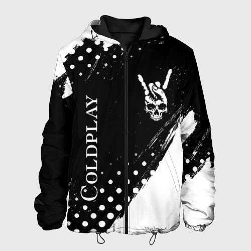 Мужская куртка Coldplay и рок символ на темном фоне / 3D-Черный – фото 1