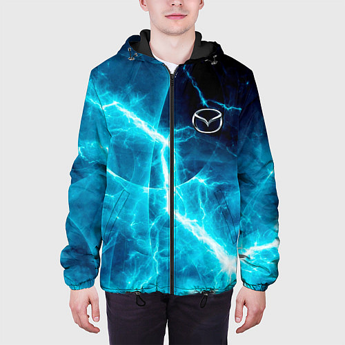 Мужская куртка Mazda - молнии / 3D-Черный – фото 3