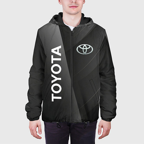 Мужская куртка Toyota - серая абстракция / 3D-Черный – фото 3