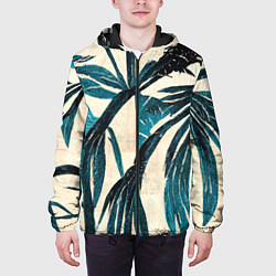 Куртка с капюшоном мужская Винтажные пальмы, цвет: 3D-черный — фото 2
