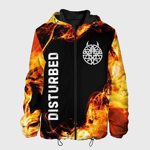 Мужская куртка Disturbed и пылающий огонь / 3D-Черный – фото 1