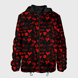 Куртка с капюшоном мужская Знаки нашей любви, цвет: 3D-черный