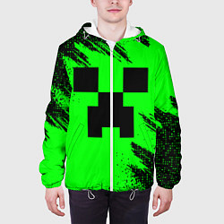 Куртка с капюшоном мужская Minecraft squares, цвет: 3D-белый — фото 2