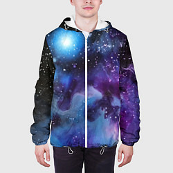 Куртка с капюшоном мужская Дым вселенной, цвет: 3D-белый — фото 2