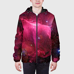 Куртка с капюшоном мужская Рубиновая туманность, цвет: 3D-черный — фото 2