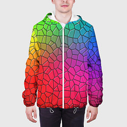Куртка с капюшоном мужская Разноцветное витражное стекло, цвет: 3D-белый — фото 2