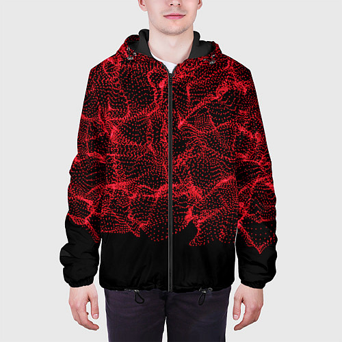 Мужская куртка Пиксельная абстракция / 3D-Черный – фото 3