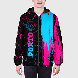 Куртка с капюшоном мужская Porto - neon gradient: по-вертикали, цвет: 3D-черный — фото 2
