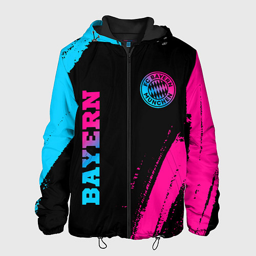 Мужская куртка Bayern - neon gradient: надпись, символ / 3D-Черный – фото 1