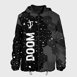 Мужская куртка Doom glitch на темном фоне: по-вертикали
