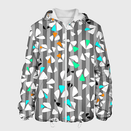 Мужская куртка Abstract pattern on striped gray background / 3D-Белый – фото 1