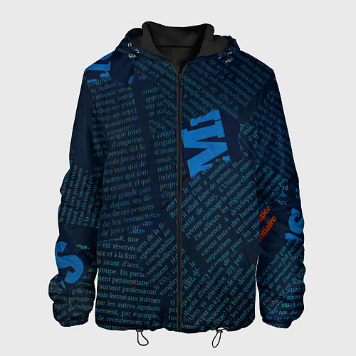 Мужская куртка Черная газета / 3D-Черный – фото 1