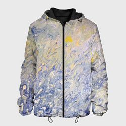 Куртка с капюшоном мужская Абстрактное множество мазков серой краски, цвет: 3D-черный