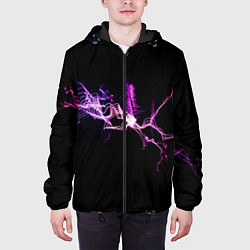 Куртка с капюшоном мужская Сверкающая молния во тьме, цвет: 3D-черный — фото 2