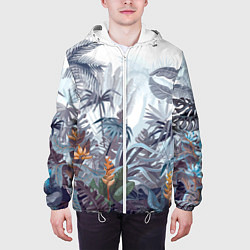 Куртка с капюшоном мужская Пышный тропический лес, цвет: 3D-белый — фото 2