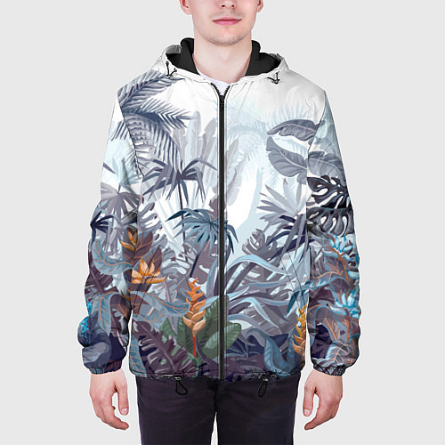 Мужская куртка Пышный тропический лес / 3D-Черный – фото 3
