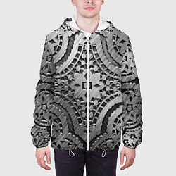 Куртка с капюшоном мужская Кружевная кольчуга, цвет: 3D-белый — фото 2