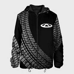 Куртка с капюшоном мужская Chery tire tracks, цвет: 3D-черный