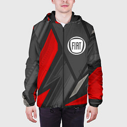 Куртка с капюшоном мужская Fiat sports racing, цвет: 3D-черный — фото 2