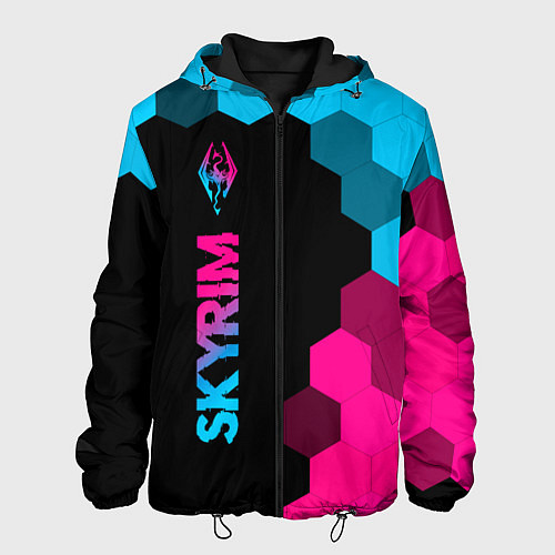 Мужская куртка Skyrim - neon gradient: по-вертикали / 3D-Черный – фото 1
