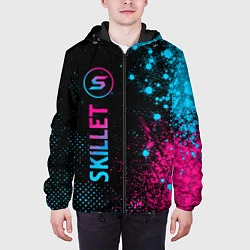 Куртка с капюшоном мужская Skillet - neon gradient: по-вертикали, цвет: 3D-черный — фото 2