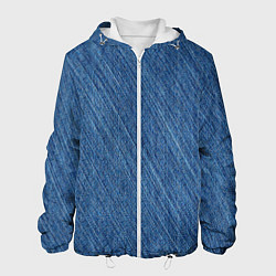 Куртка с капюшоном мужская Деним - джинсовая ткань текстура, цвет: 3D-белый