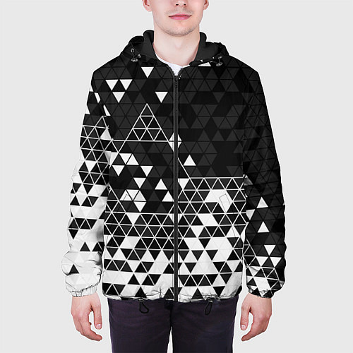 Мужская куртка Геометрические грани / 3D-Черный – фото 3