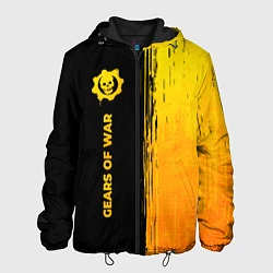 Куртка с капюшоном мужская Gears of War - gold gradient: по-вертикали, цвет: 3D-черный