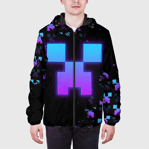 Мужская куртка Minecraft градиент / 3D-Черный – фото 3