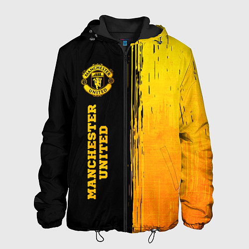 Мужская куртка Manchester United - gold gradient: по-вертикали / 3D-Черный – фото 1