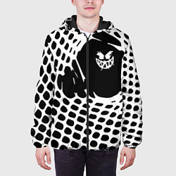 Куртка с капюшоном мужская Pyrokinesis - абстракция, цвет: 3D-черный — фото 2