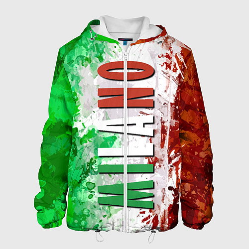 Мужская куртка Флаг Италии - кляксы / 3D-Белый – фото 1